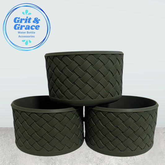 Basketweave Army Green Boot