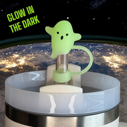 Glow Green Ghost Straw Topper