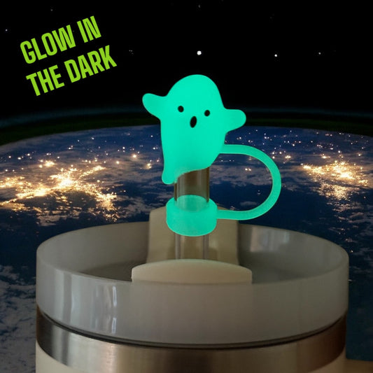Glow Green Ghost Straw Topper
