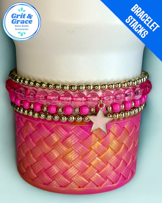 Pink Witch Stretchy Cup Bracelets (Set of 4)
