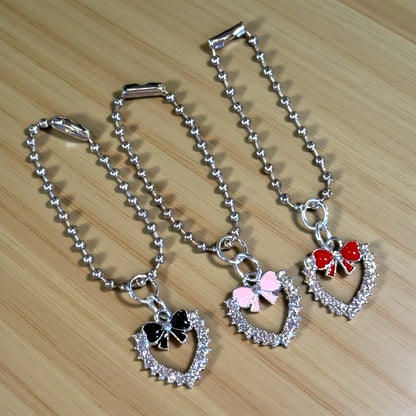 Sparkle Heart Bow Handle Charm