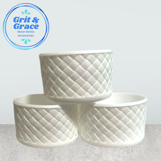 Basketweave Pearlescent Pearl White Boot