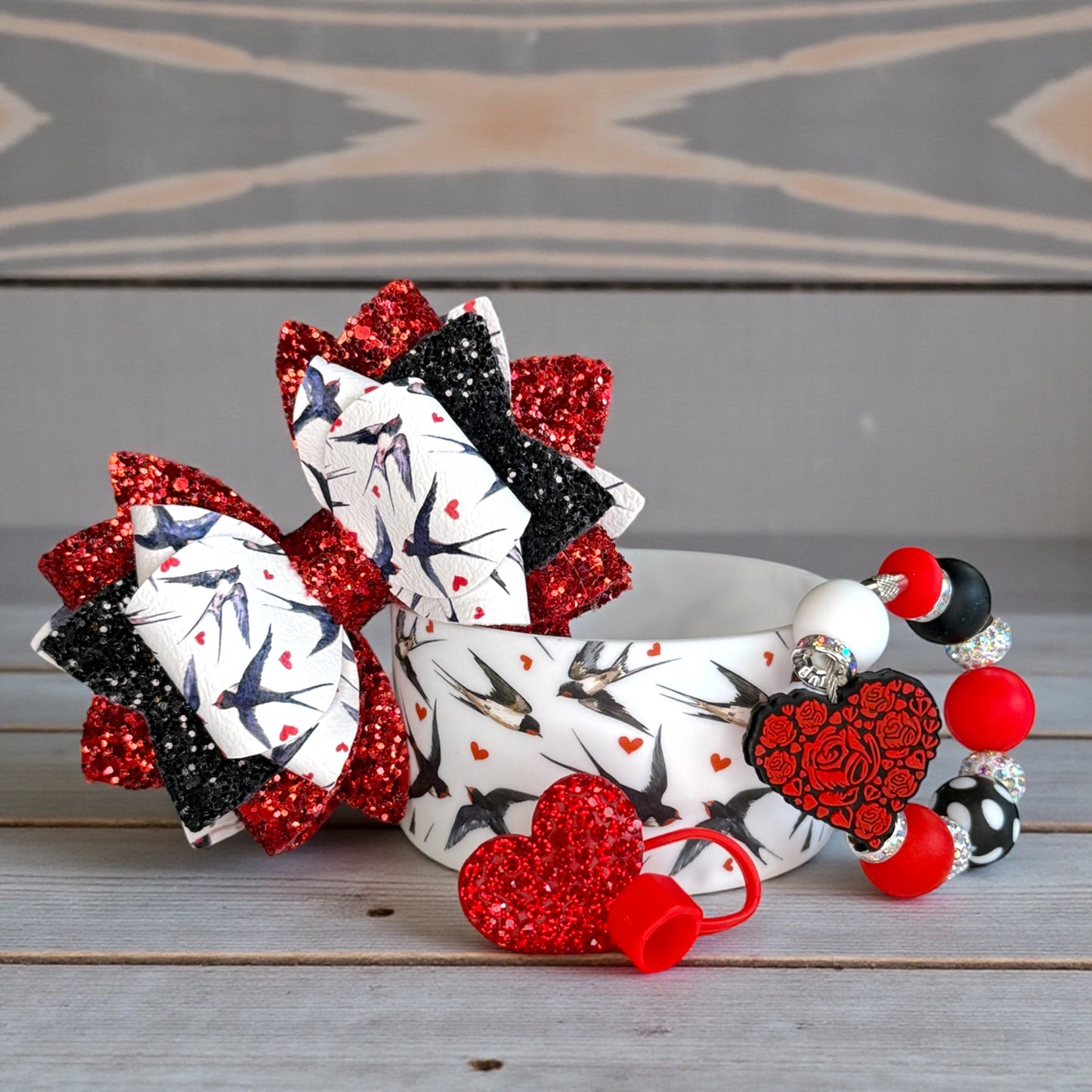 Love Birds Sparkle Bow