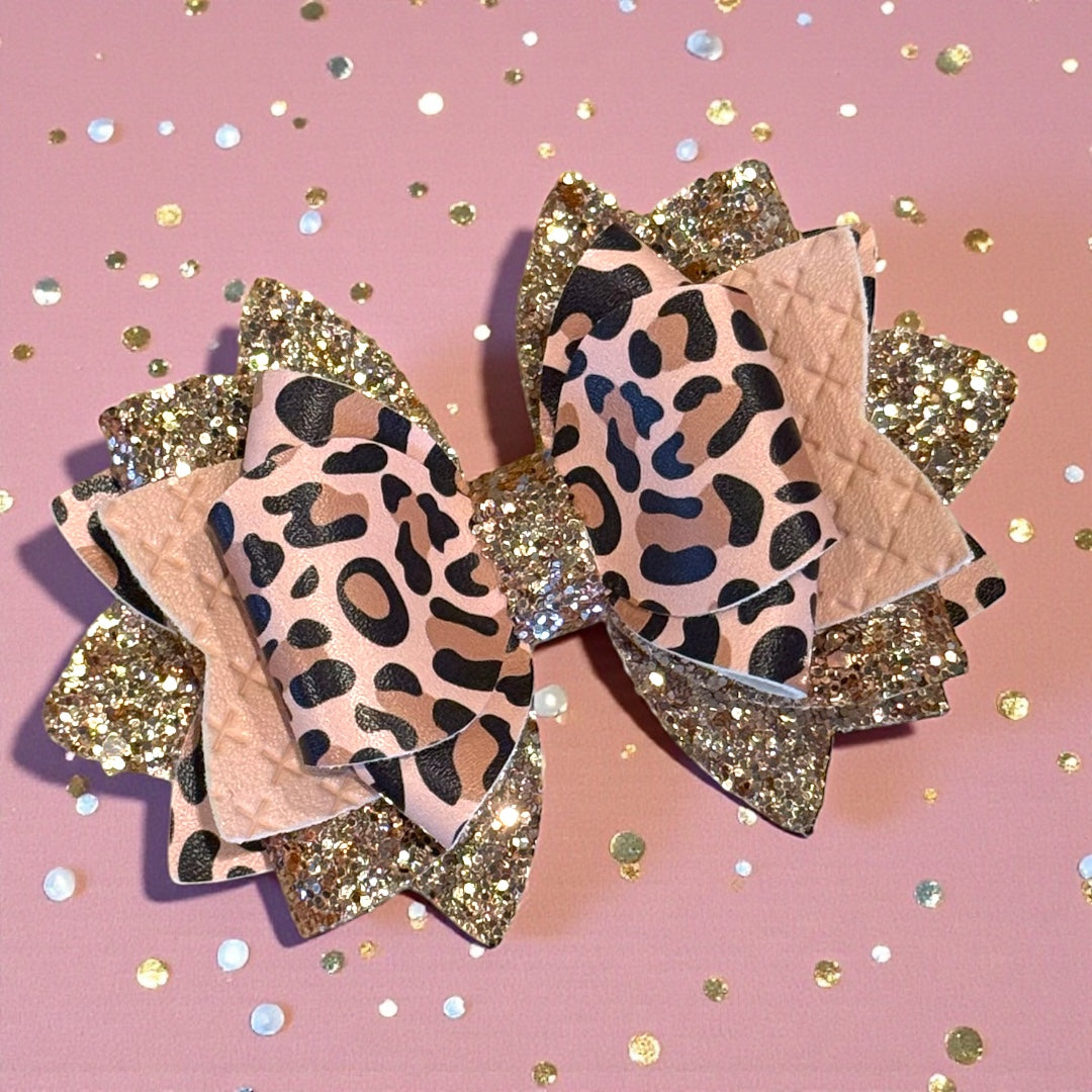 Gold Magnolia Leopard Bow