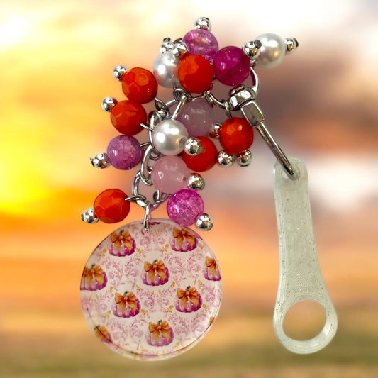 Round Medallion Polka Dot Pumpkin Cup Jewelry
