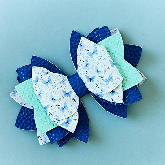 Blue Butterflies Bow