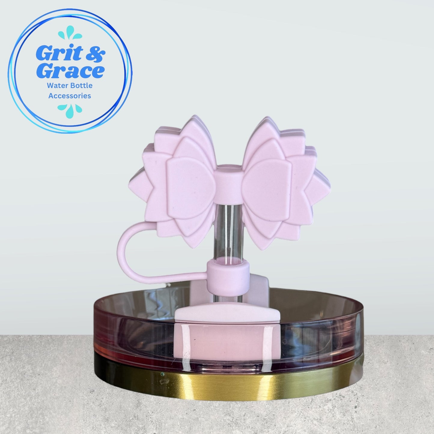 Gracie Ballerina Pink Straw Topper