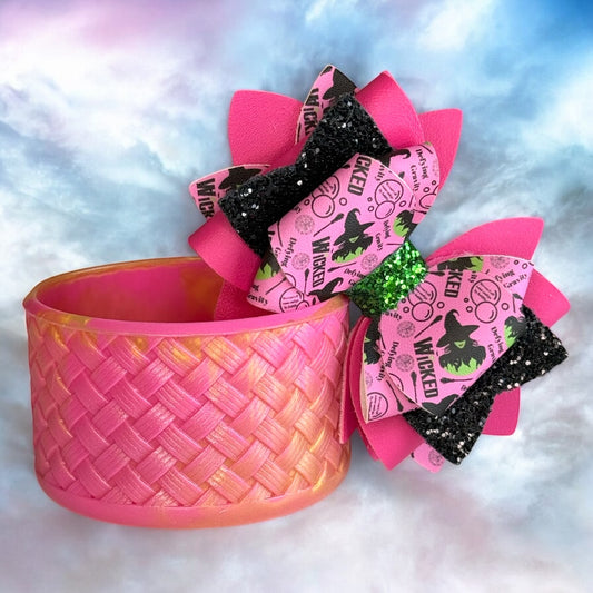 Wicked Pink Print Witch Bow