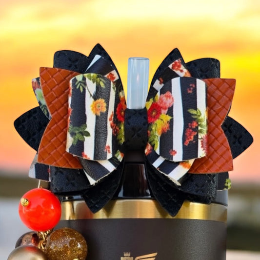 Striped Pumpkin Spice Bow