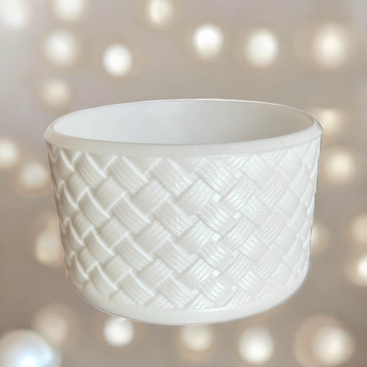 Basketweave Pearlescent Pearl White Boot