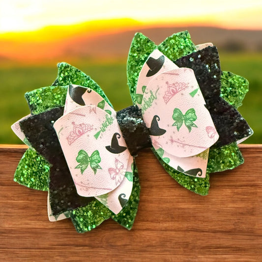 Wicked Green & Pink Bows Bow
