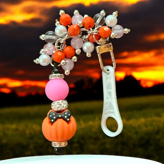 Orange Polka Dot Pumpkin Cup Jewelry