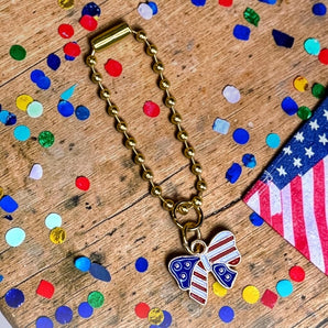 Stars & Stripes Bow Handle Charm