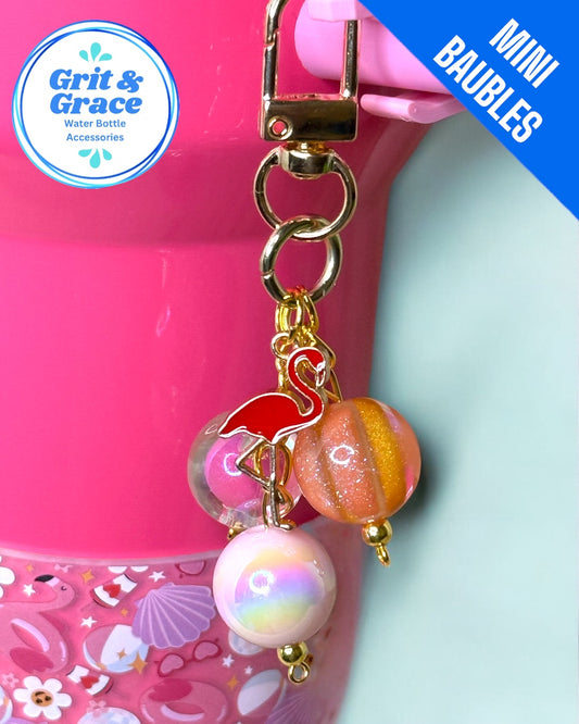 Flamingo Pool Party Mini Straw Bauble