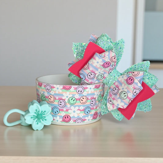 Mint Smiley Bow