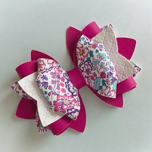 Luxe Magenta Floral Bow