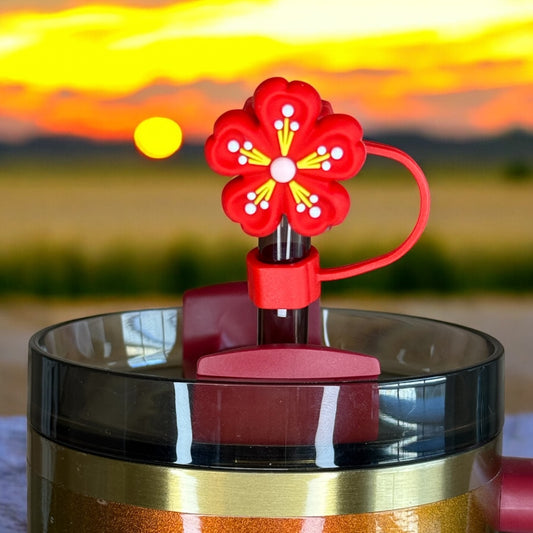 Autumn Flower (Red) Straw Topper