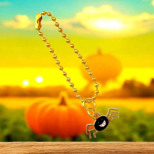 Happy Black Spider Charm