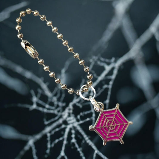 Pink Spider Web Charm