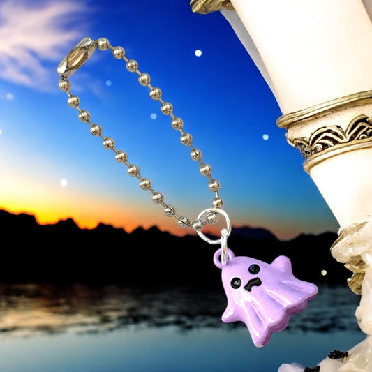 Purple Ghost Bell Charm