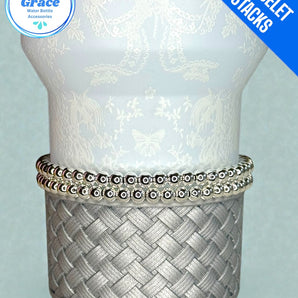 Silver Stretchy Cup Bracelets (Set of 2)