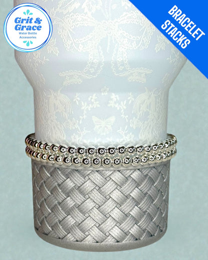 Silver Stretchy Cup Bracelets (Set of 2)