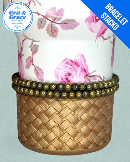 Bronze Stretchy Cup Bracelets (Set of 2)