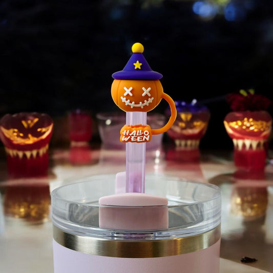 Halloween Pumpkin Straw Topper