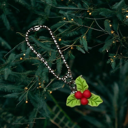 3D Holly Handle Charm