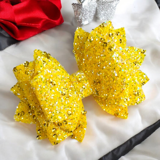 Yellow Sequin Bow