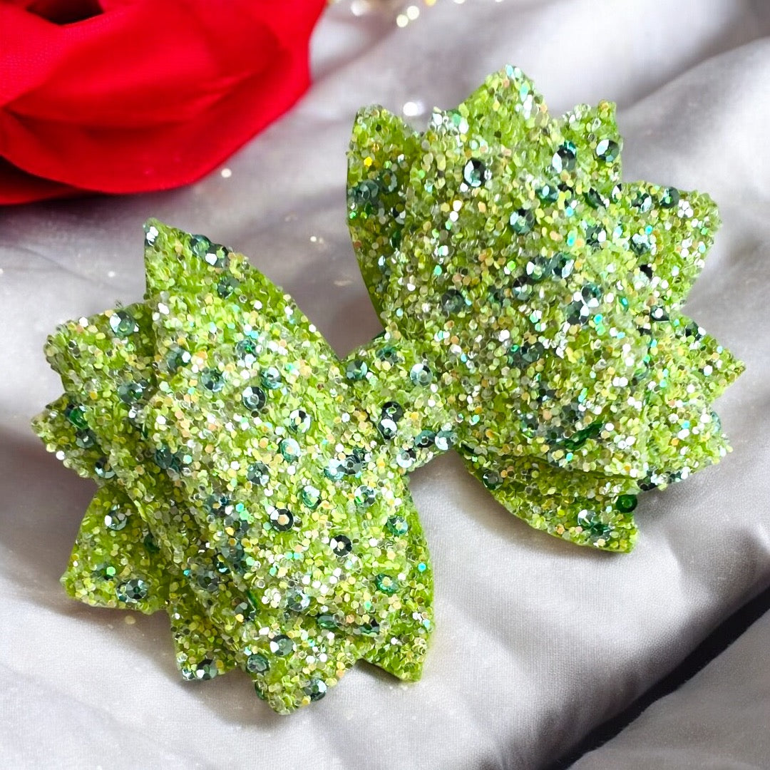 Spring Green Sequin Bow