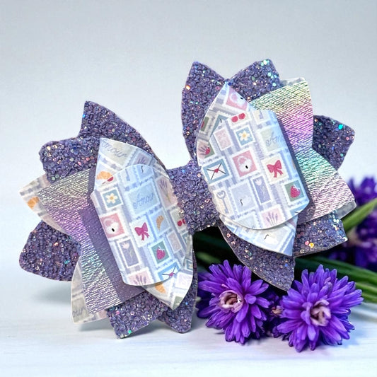 French Lavender Stamp Bow