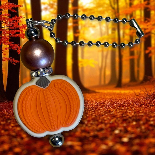 Orange Embroidered Pumpkin Hang Anywhere Charm