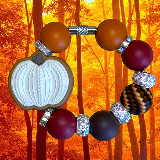 Cream Embroidered Pumpkin Handle Bracelet