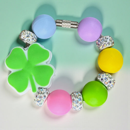 Rainbow Leprechaun Snacks Shamrock Handle Bracelet