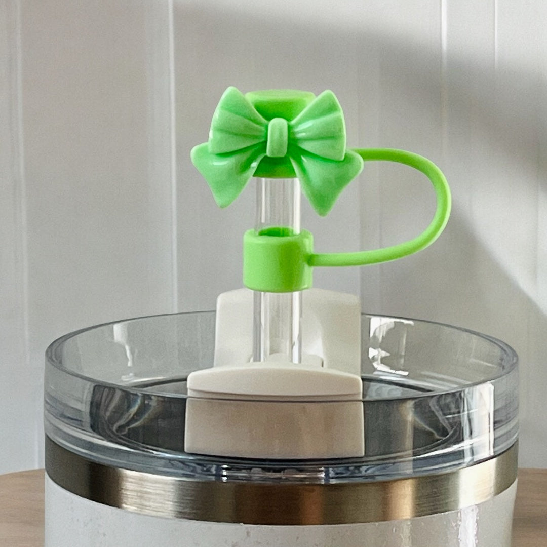 Green Coquette Straw Topper