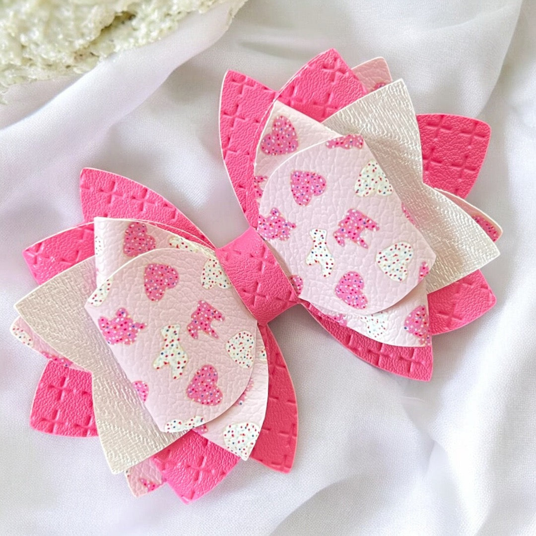 Pink Iced Animal Cookie Bow