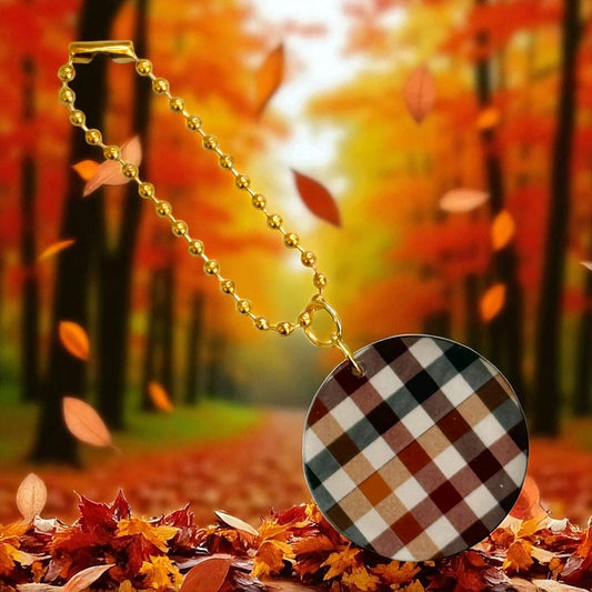 Medallion Autumn Checkers Hang Anywhere Charm