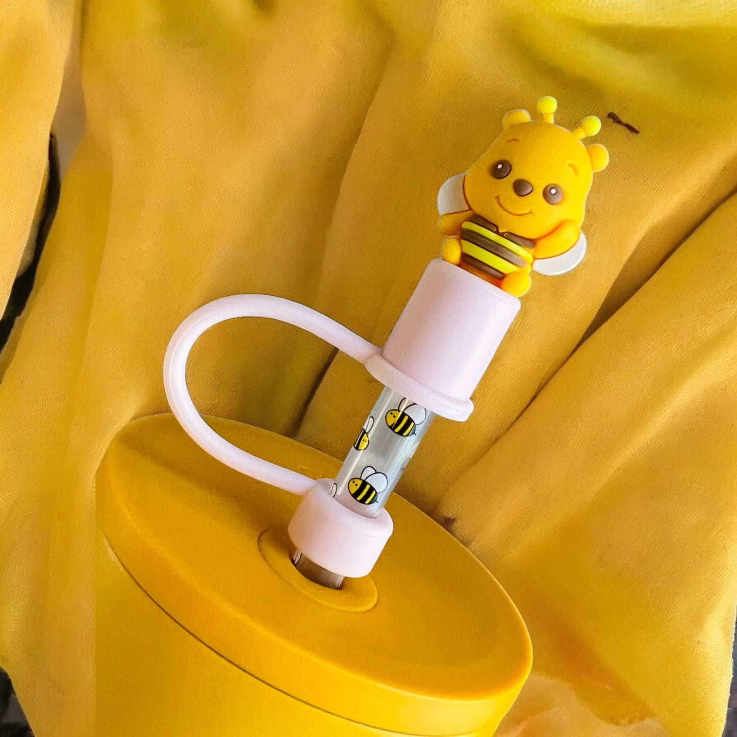 Friendly Bee Straw Topper (Interchangeable)