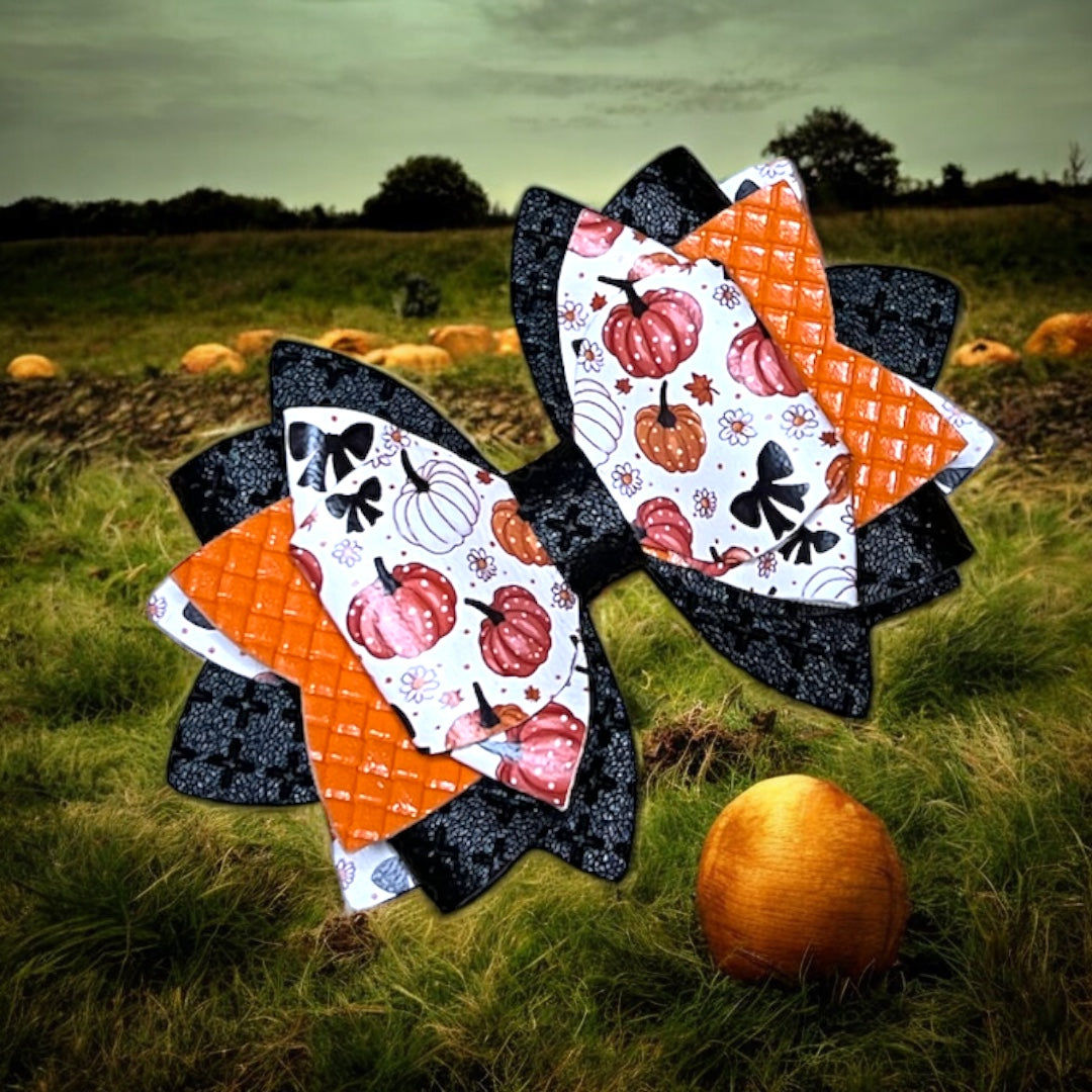 Pumpkin and Bows Bow