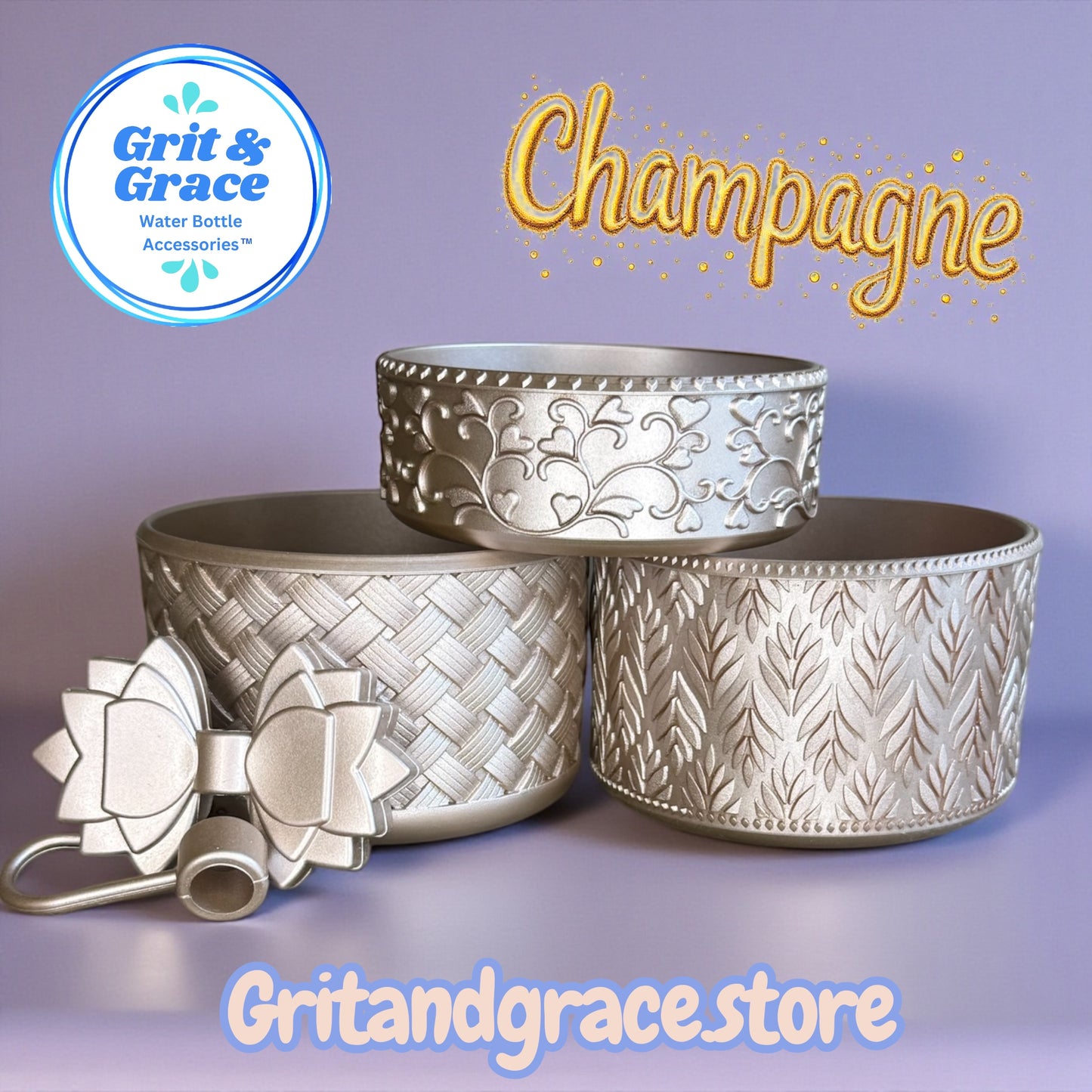 Heart Scroll Champagne Shorty Boot