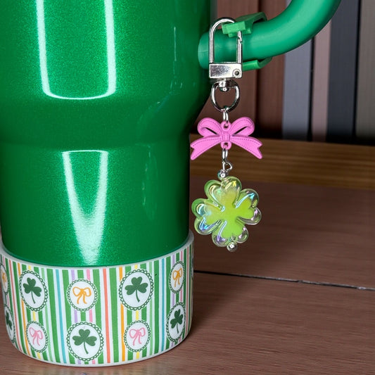 Pink Bow & Shamrock Mini Bauble