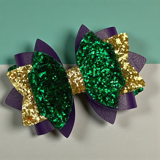 Mardi Gras Colorblock Bow