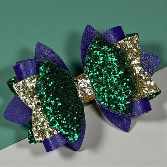 Mardi Gras Colorblock Bow