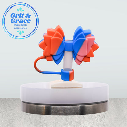 Gracie Coral Swirl Straw Topper