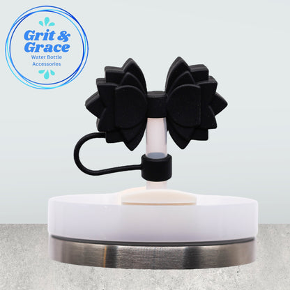 Gracie Midnight Black Matte Straw Topper