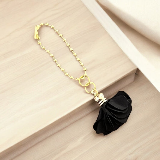 Midnight Black Petal Handle Charm