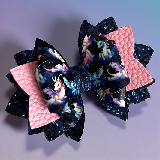 Dragons Glitter Bow