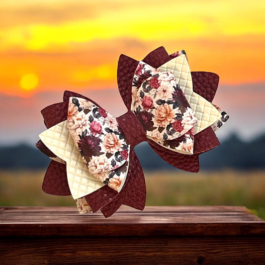 Crimson Mums Bow