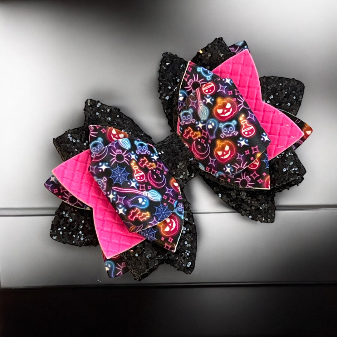 Neon Halloween Bow